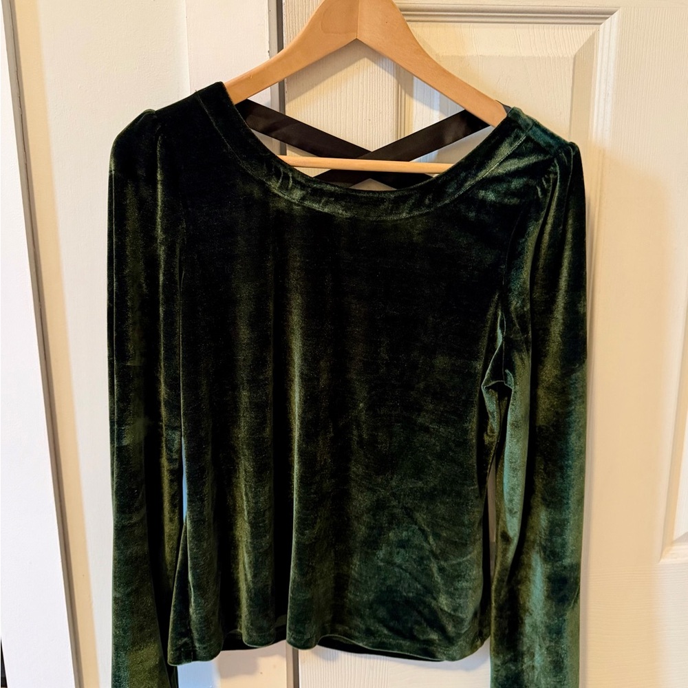 Elegant Green Velvet Women's Top from Anthropologie